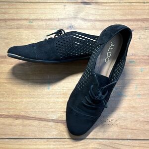 ALDO suede black flats- excellent condition
